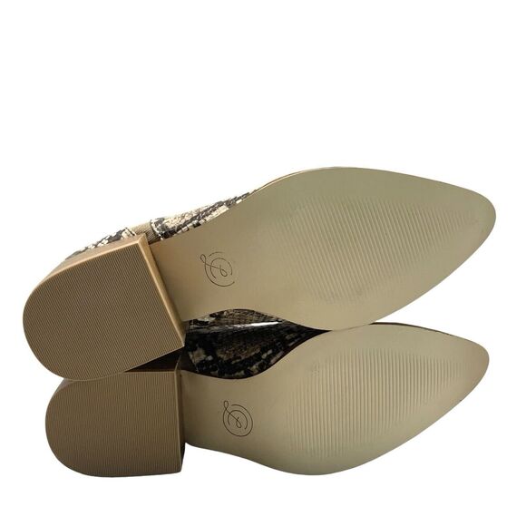 Chinese Laundry Womens Size 7 Snake Print Boot Bootie Slip On Pointed Toe - Picture 9 of 11